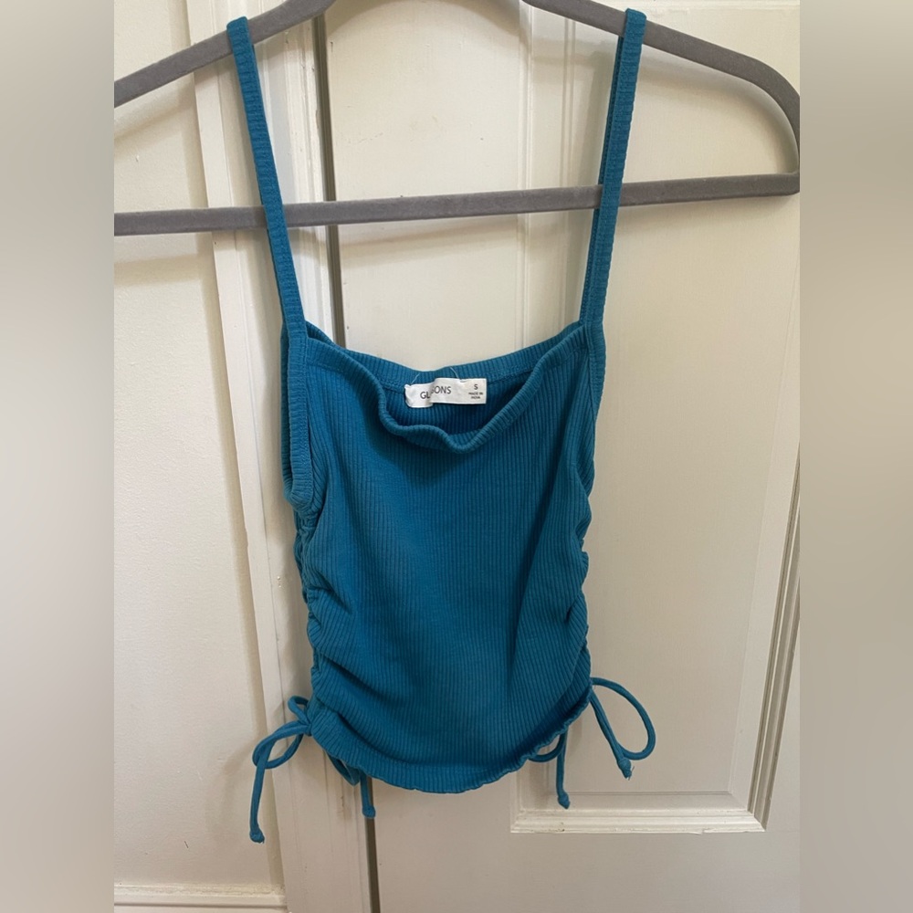 Glassons blue cropped tank top